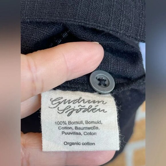 GUDRUN SJODEN Dress Organic Cotton Button Front Pockets Lagenlook dress medium - Picture 8 of 9